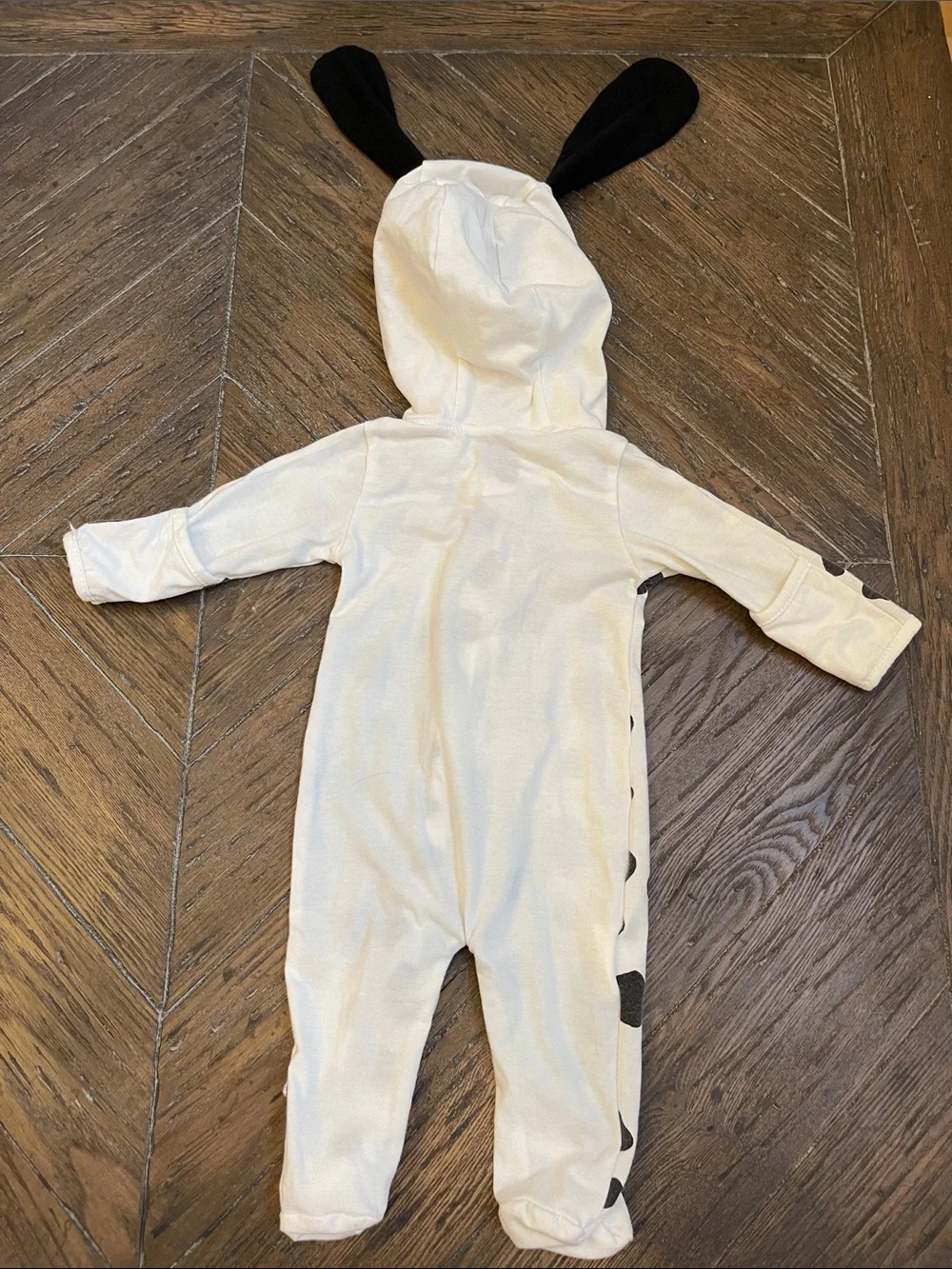 Amazon White and Black Dalmatian Hooded Baby Costume